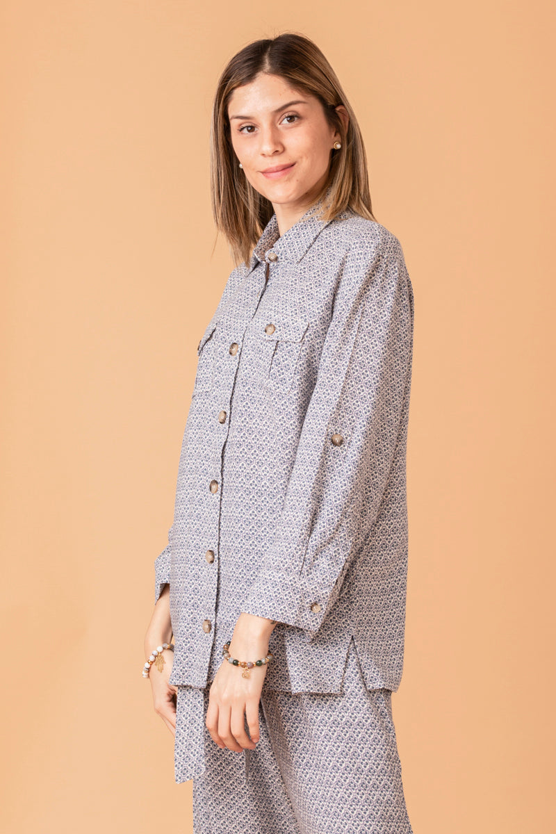 Camisa Diana Blue Flowers