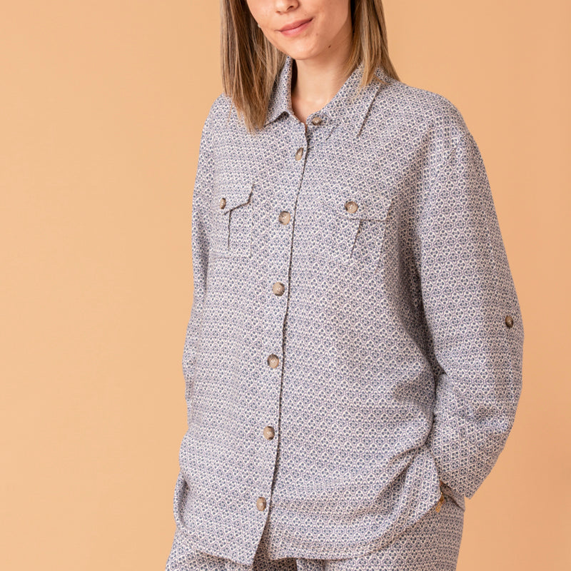 Camisa Diana Blue Flowers