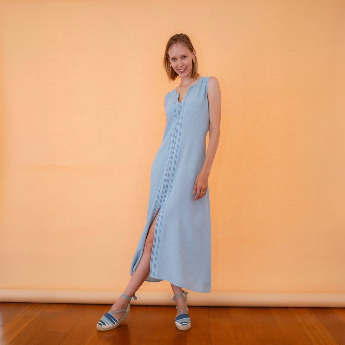 Vestido Ana Lia celeste