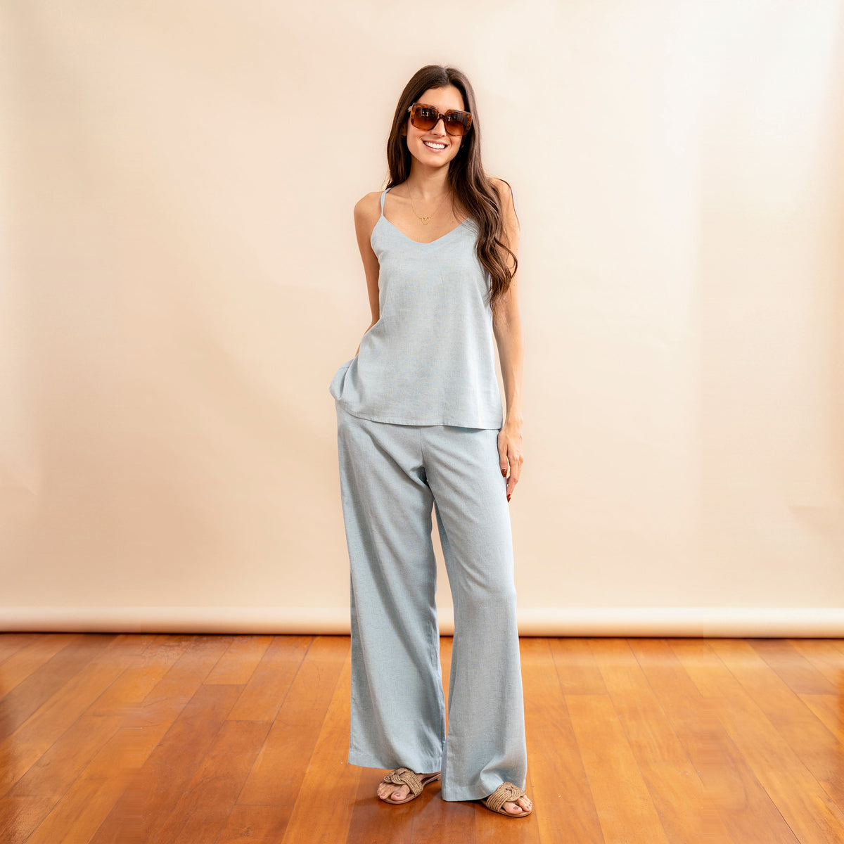 Pantalon Angela celeste