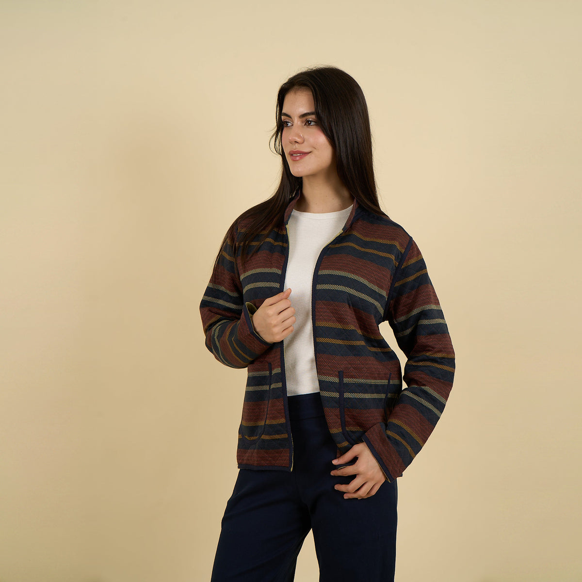 Saco Fina Azul camel