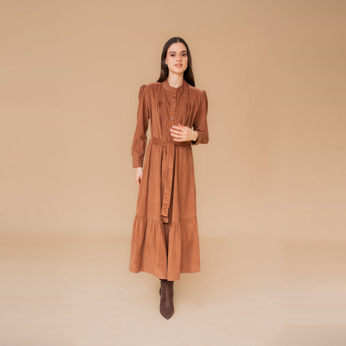 Vestido Rafaela camel