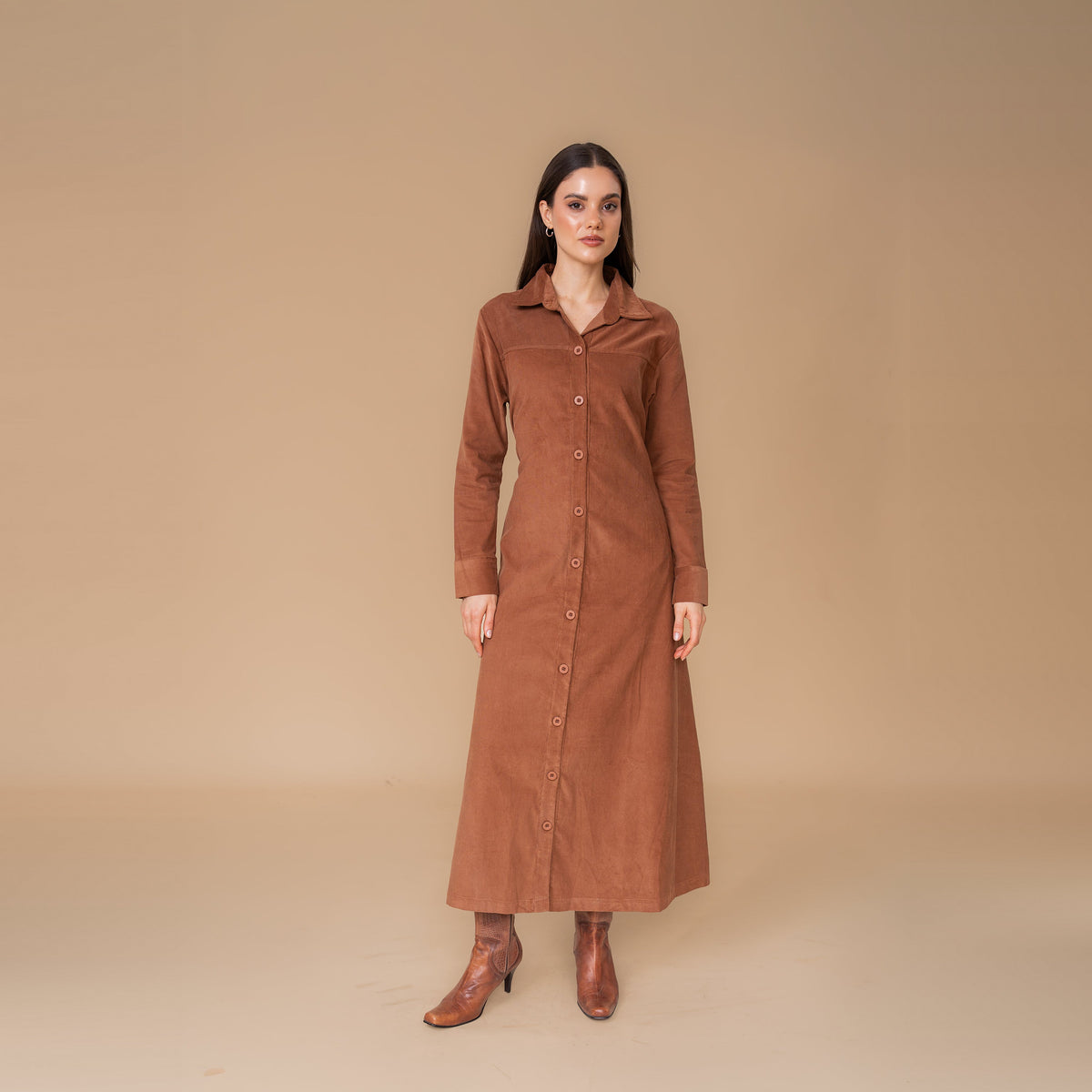 Vestido Rafaella camel