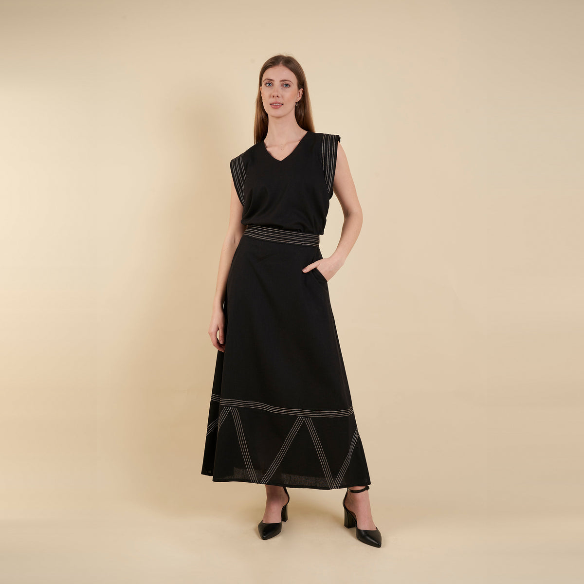 Set rayas negro