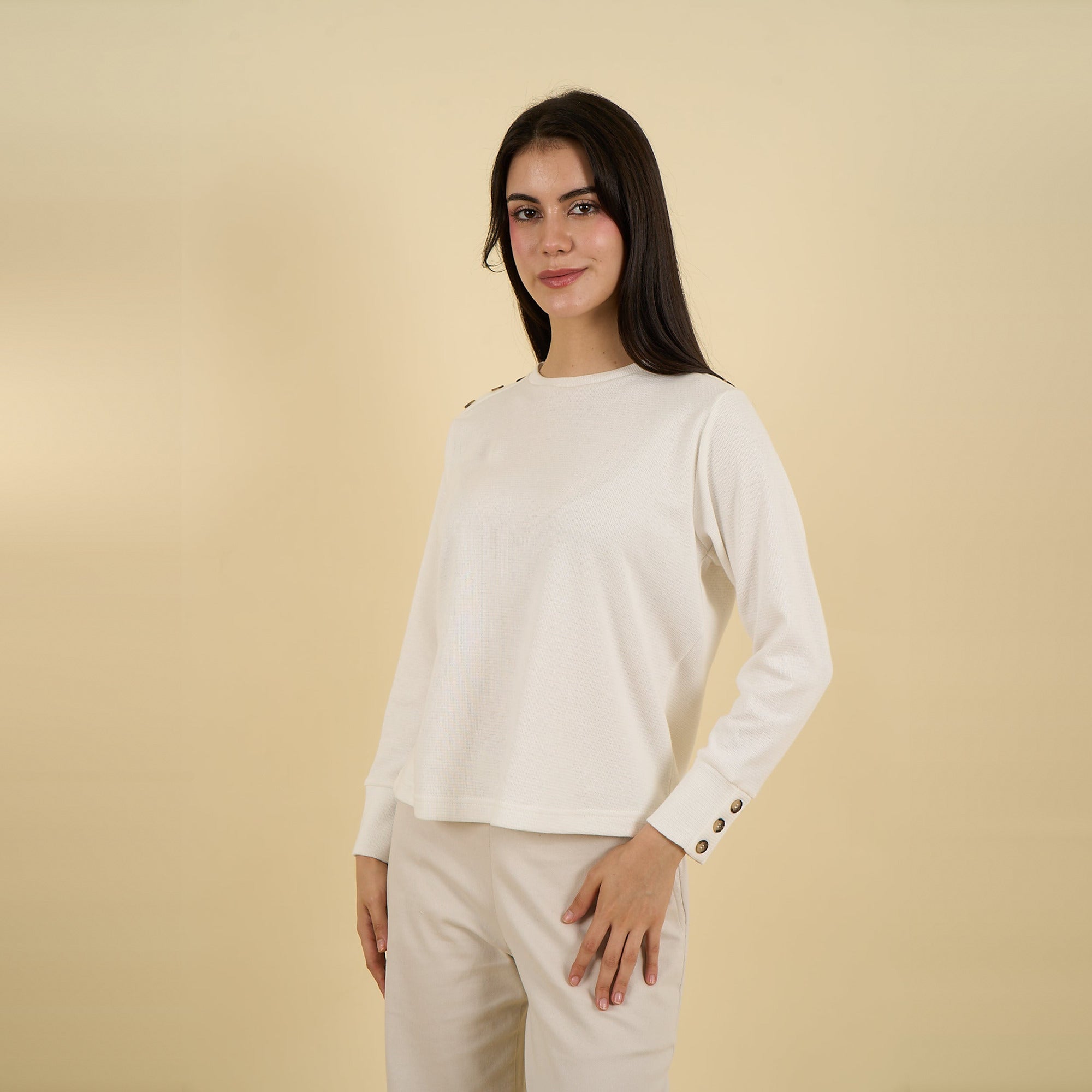 Polo Paola waffer blanco