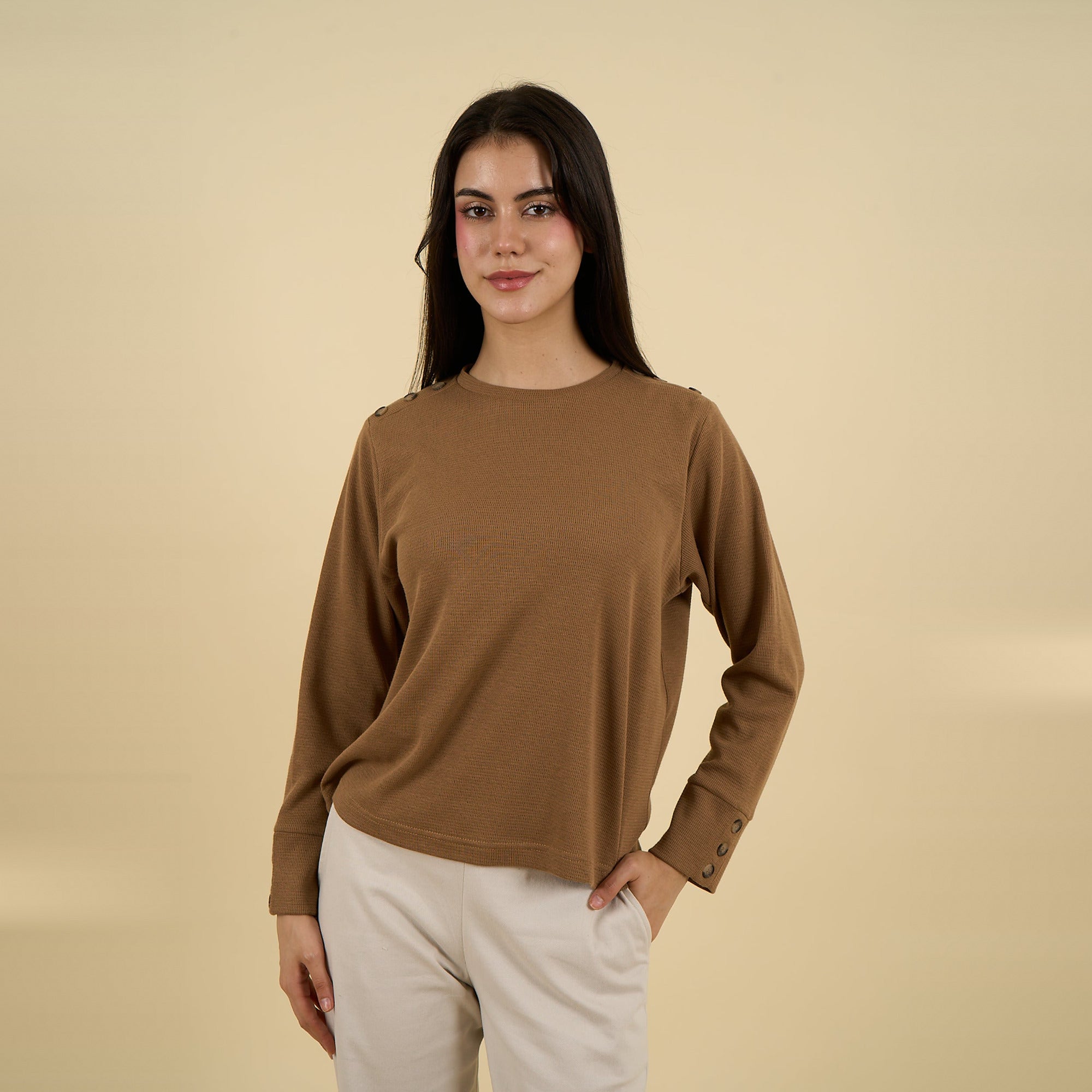 Polo Paola waffer camello